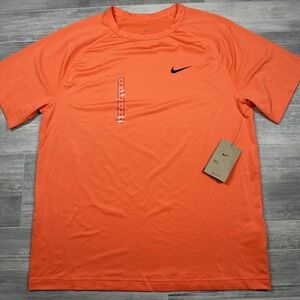 Nike Shirt Men's Medium Coral Orange Performance Dri Fit Fitness Ready Top Train